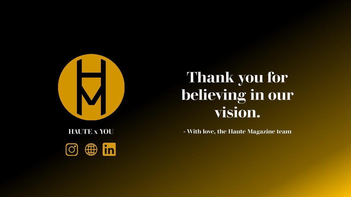 Haute x You thank you slide