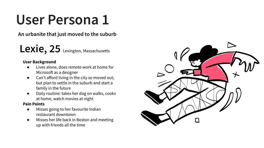 Appendix: user persona 1, Lexie, 25, Lexington Massachusetts